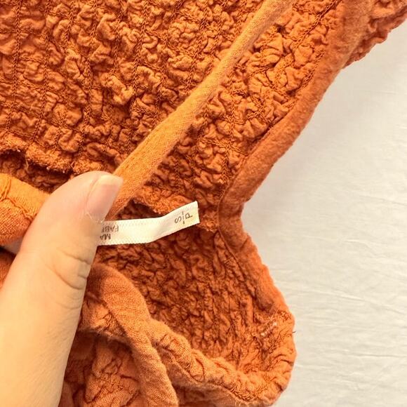 Free People Cutout Za Za Midi Dress Burned Orange Fall Autumn Ruched - Picture 5 of 5